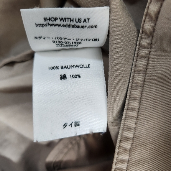 Eddie Bauer Womens Cotton Tan Buttonfront Field Utility Jacket-Size 8 - Picture 9 of 10